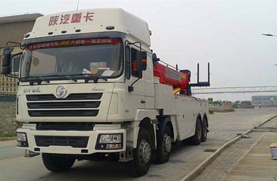 陕汽德龙360度旋转吊清障车