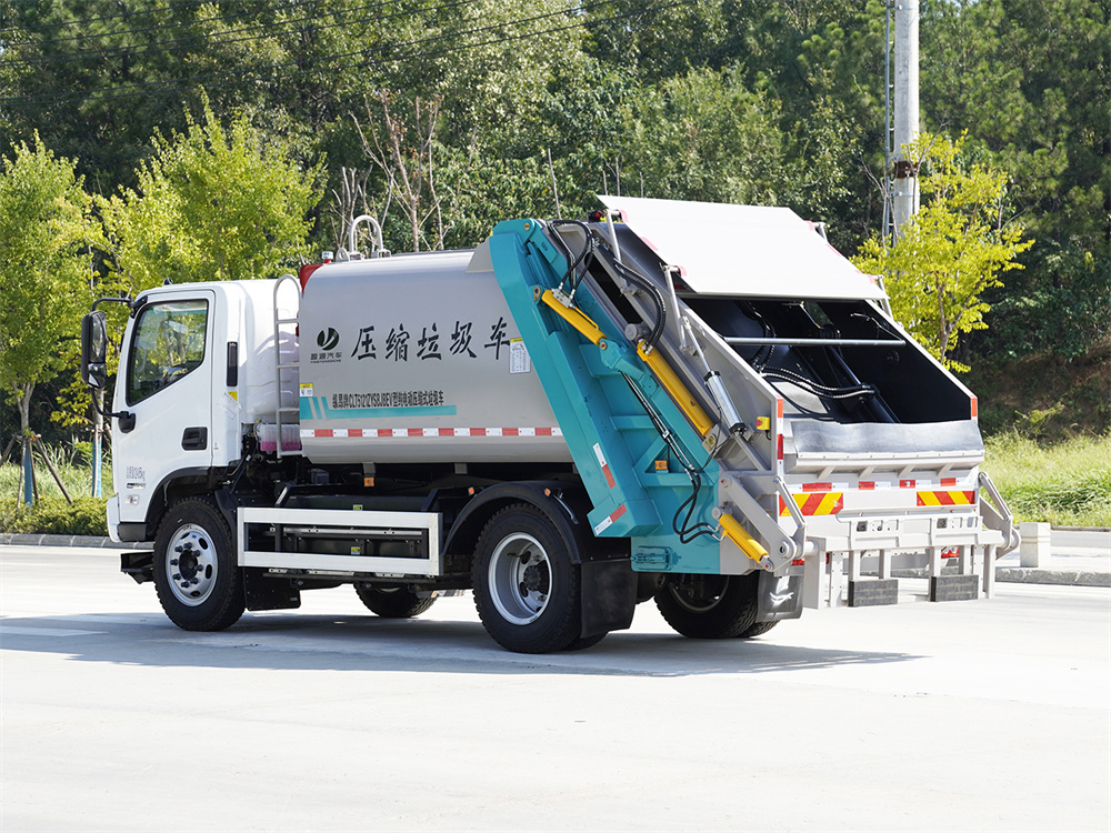 福田欧马可智蓝_带盖板纯电动压缩式垃圾车